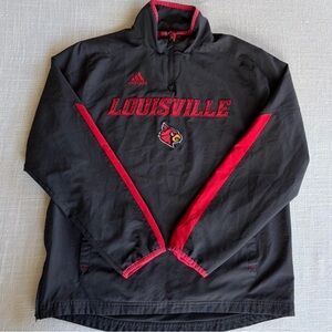 Adidas Louisville Men’s Grey & Red Quarter-Zip Pullover